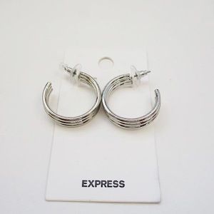 NWOT Express Silver Tone Hoop Earrings